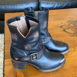 Black Leather Ankle Boots